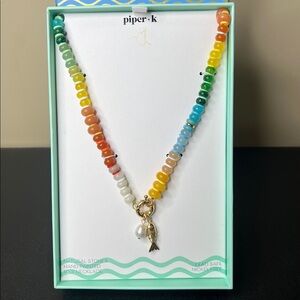 Piper K | Natural Stones Hand Painted Fish (Moves) Coastal The Cape Necklace